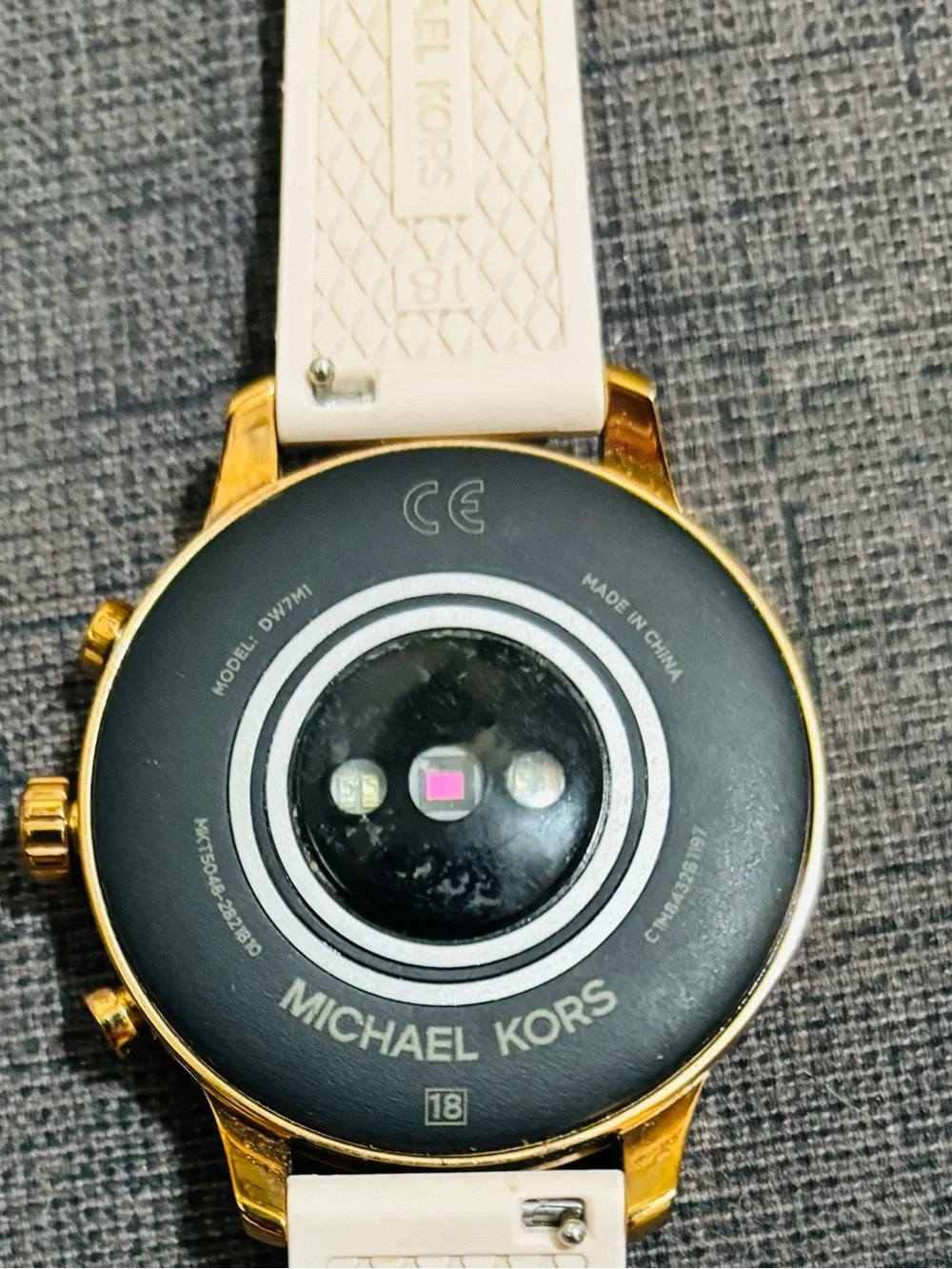 Michael Kors Gold-Tone Smartwatch with Pink Strap